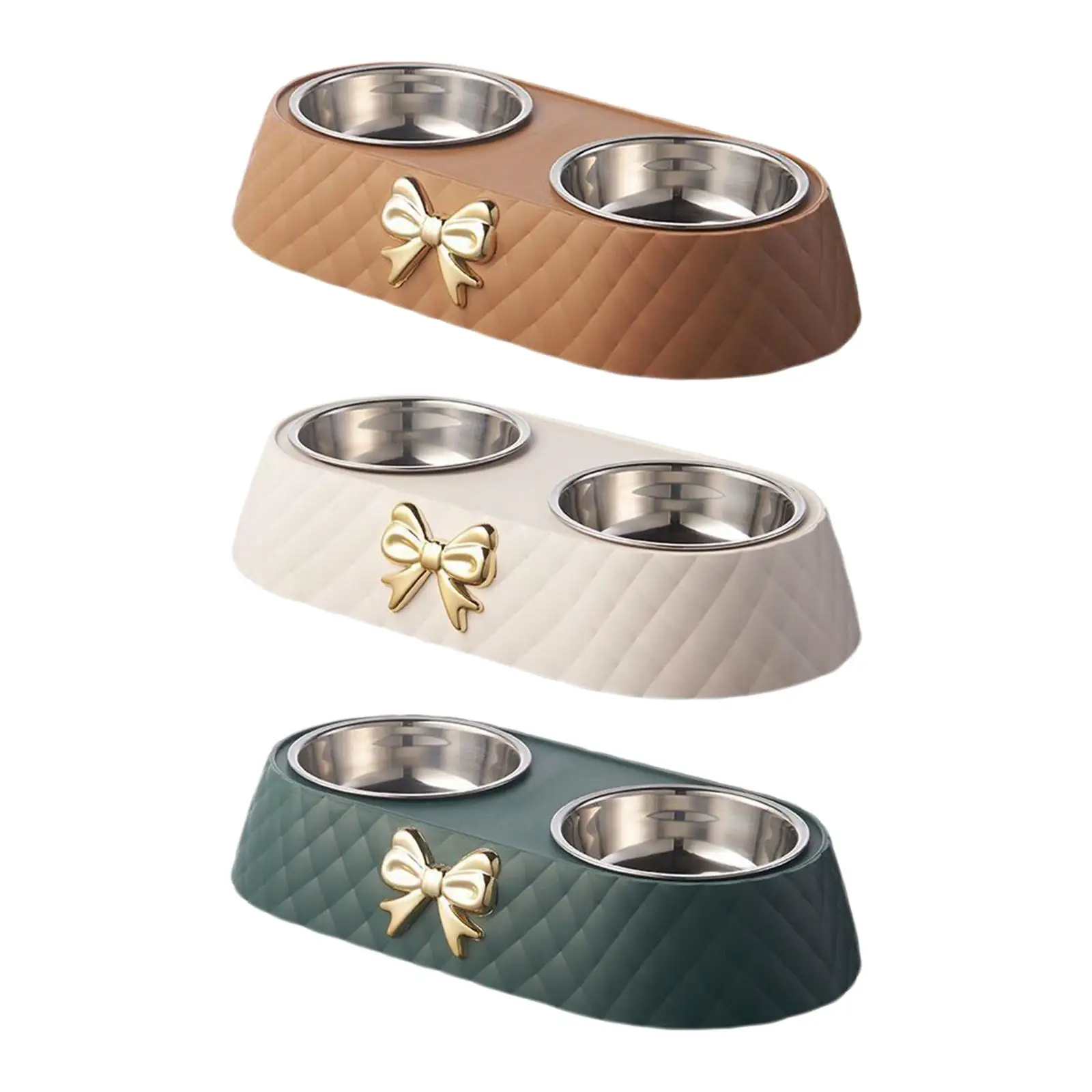 Dog Cat Double Bowls Stainless Steel Pet Bowls Removeable Easy to Clean for Pet\'s daily diet Pets Accessories