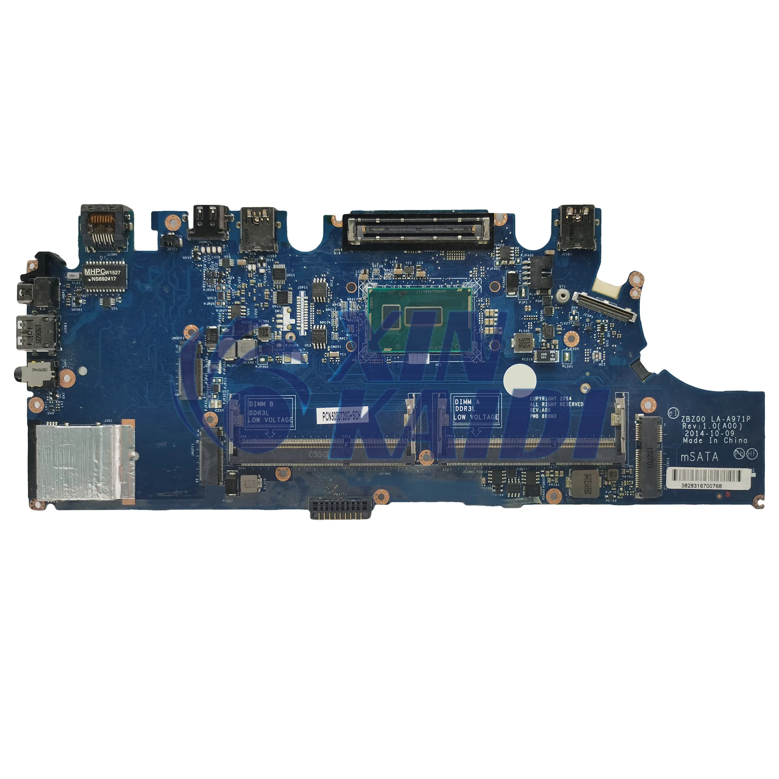 Notebook Mainboard For DELL Latitude E7250 CN-02YX3C 02YX3C LA-A972P Laptop Motherboard I5-5200U DDR3 Systemboard