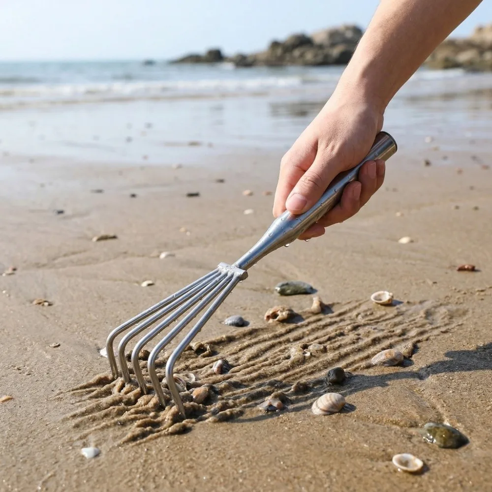 3/5 Claws Garden Hand Rake Manual Integrated Small Leaf Rakes Gardening Tool Stainless Steel Weeding Removal Puller