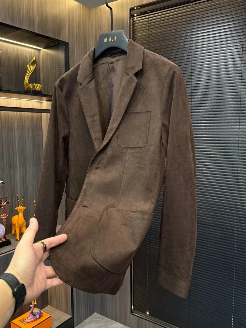 

Мужской осенний повседневный модный комфортный высококачественный деловой пиджак стандартного кроя с длинным рукавом, теплый и мягкий