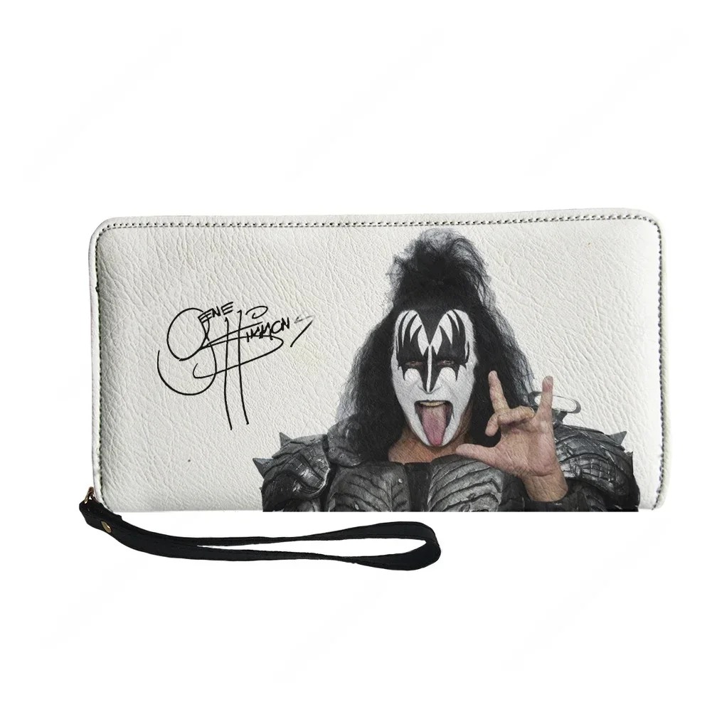 Gene The Demon Simmons Kiss Custom Wallet Purse Mens Womens Teenagers Zipper Long Wallets Double Print  Portable Wallet Gift Bag