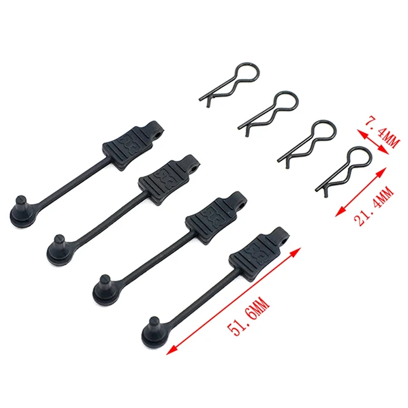 4Pcs Rubber Body Clip Retainer Shell Fixed Buckle Lock AR390165 For 1/10 ARRMA Senton Granite Typhon Big Rock Vorteks