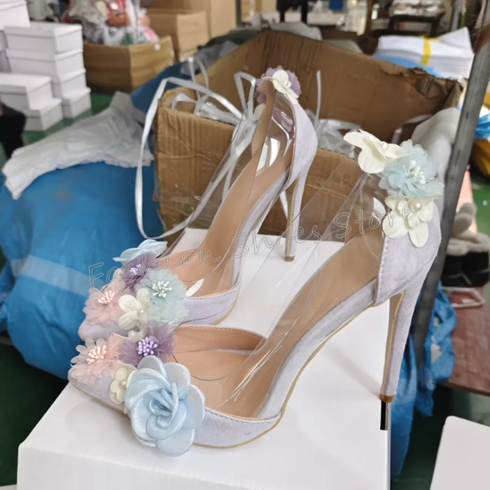

Flower Decor Pointed Toe Pumps Stilettos High Heels High Heel Shoes for Women Comfortable Heels 2025 New Zapatos Para Mujere