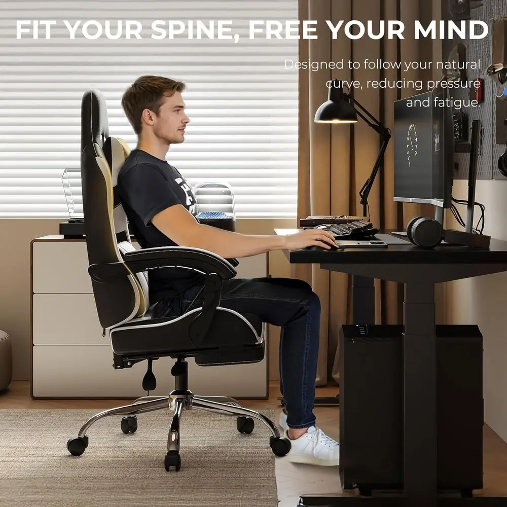 Ergonomic Gaming Chair with Lu - Gaming Chair Lumbar Pillow บทวิจารณ์และราคา