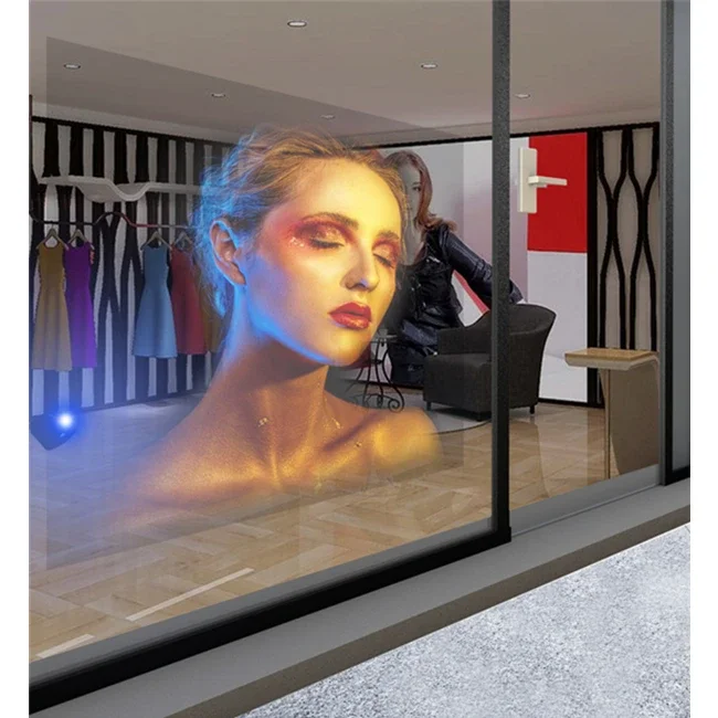 Self-adhesive 3d Rear Hologram Projector Rear Projection  Film for Window Advertising DISPLAY SCREEN