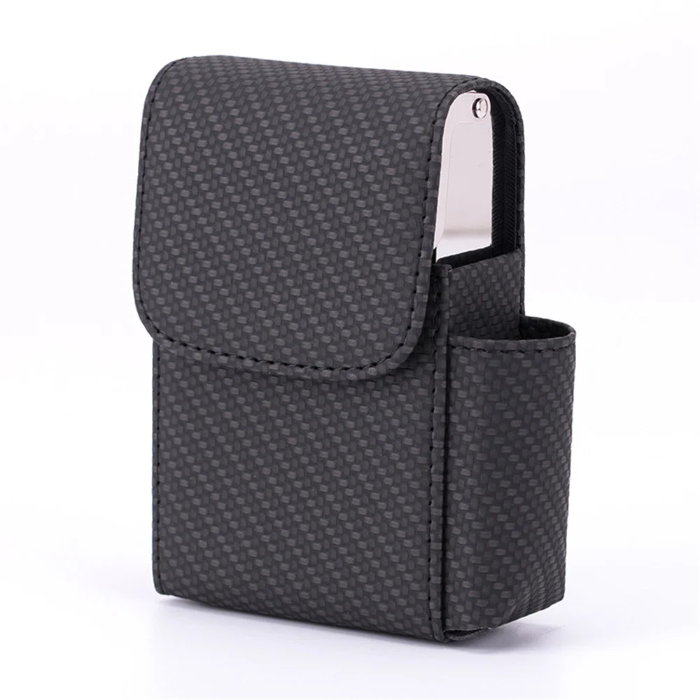 Leder Zigarette Fall Original Boxen PU Halten 20 stücke Zigaretten Butan Gas Leichter Geschäftsmann Zigarette Fall Gadgets Für Männer Rauch – Detail 7