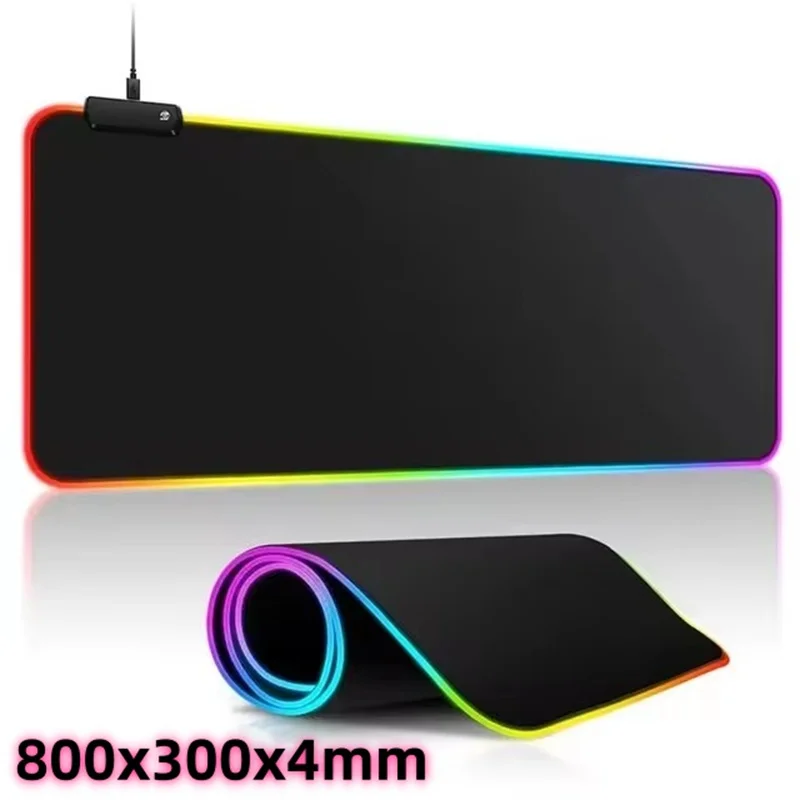 

800*300*4mm 1 Pcs Large Gaming Mouse Pad Light Modes Touch Control Extended Soft Computer Keyboard Mat Non-Slip Rubber Base