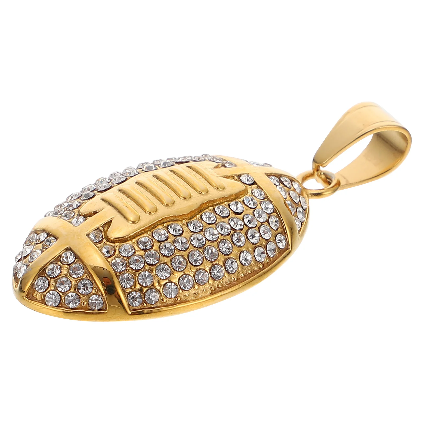 

1 pc Rugby Pendant Necklace For Men Titanium Steel Hip-Hop Adornment Diy Male Neck Jewelry Fashion Sports Gift