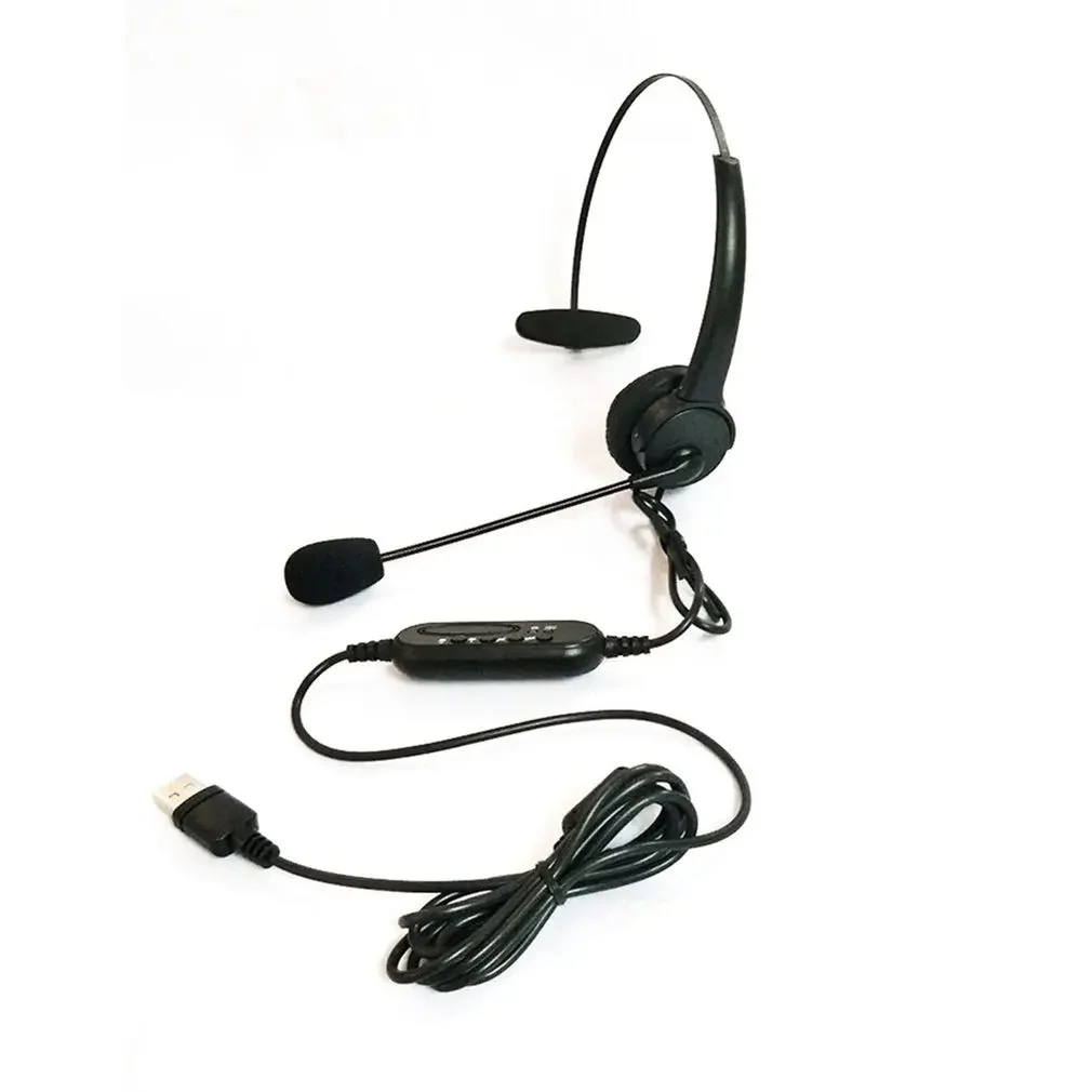 

Adjustable Rotatable Noise Canceling USB Headset with Microphone for PC Laptop Call Center Earphone