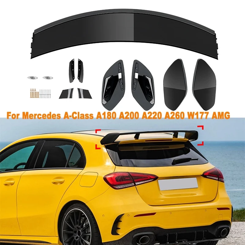 

Car Tail Wings Fixed Wind Spoiler Rear Wing Accessory For Mercedes A-Class A180 200 220 260 W177 AMG A45 2018-2023