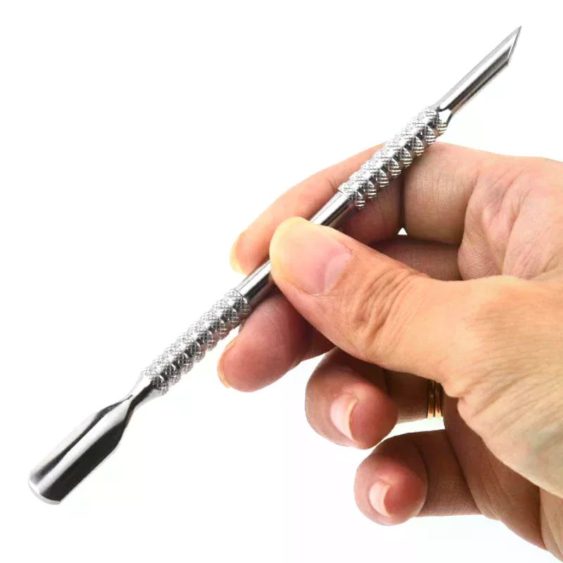 Spingipelle per cuticole in acciaio inossidabile a forma di doppia faccia a doppia estremità sollevatore per unghie incarnite trimmer strumenti per la cura delle unghie