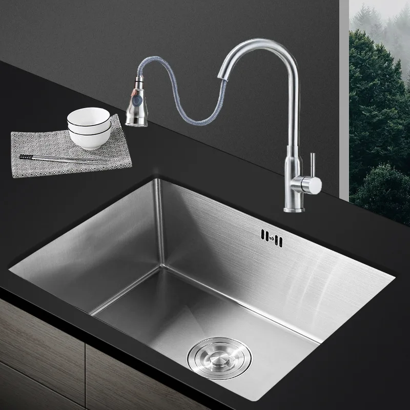 

Embedded vegetable basin handmade sink single under-counter oversized stainless steel kitchen small pool