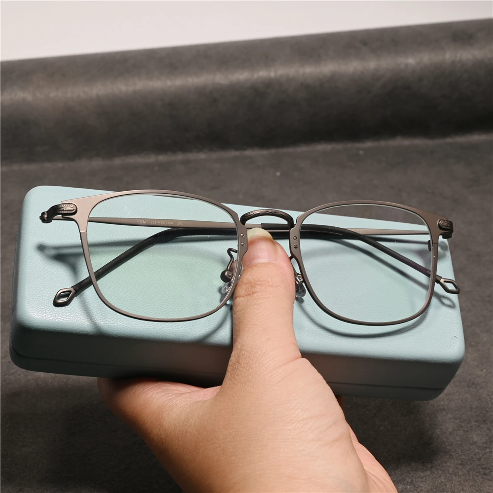 Vazrobe Titanium Reading Glasses Male Black Grey Eyeglasses Frame Men Brand Quality Anti Reflection 150mm Oversized Spectacles