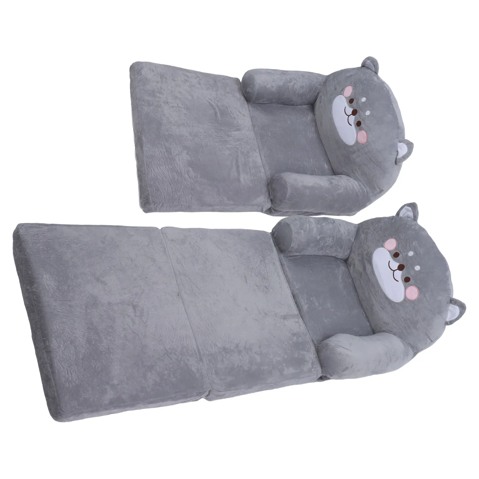 Sedia per bambini Design pieghevole Schienale stabile Cane grigio Divano per bambini morbido e traspirante per dormire