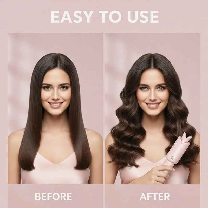 【NEW A39M】 Electric Hair Styler 32Mm Large Wave Wireless Automatic Hair Curler Featuring Titanium Tourmaline Coating