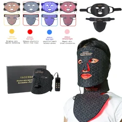 Mascarilla Facial de terapia de luz LED, lámpara de luz roja, cuentas de 4 colores para mejorar las arrugas faciales, equipo de belleza para la piel suave, 240-480