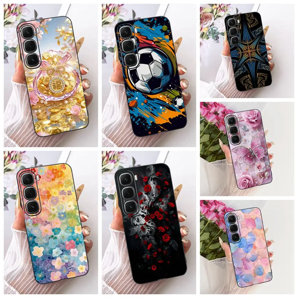 حافظة لهاتف انفينيكس هوت 60i غطاء X6728 لطيف على شكل قطة على شكل فراشة 2D غلاف مطلي لهاتف انفينيكس هوت 60X6726 فوندا