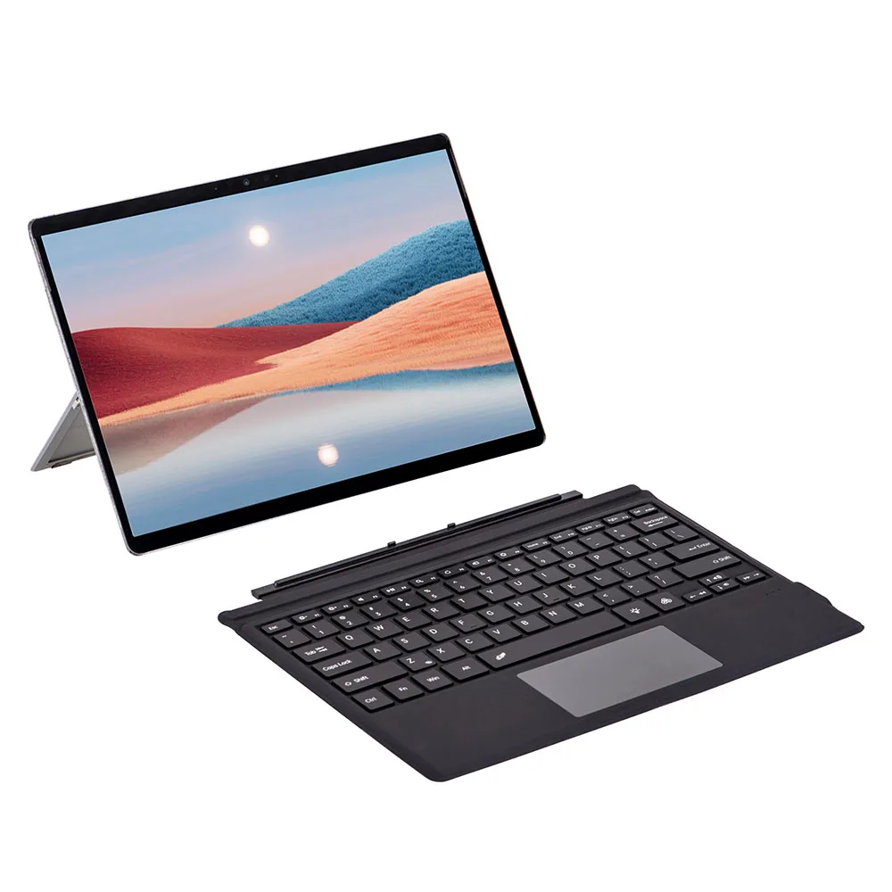 

SF-1089D For Microsoft Surface Pro 7+ / 7 / 6 / 5 / 4 / 3 Magnetic Keyboard with Backlit Touchpad Microfiber PU Leather - Grey