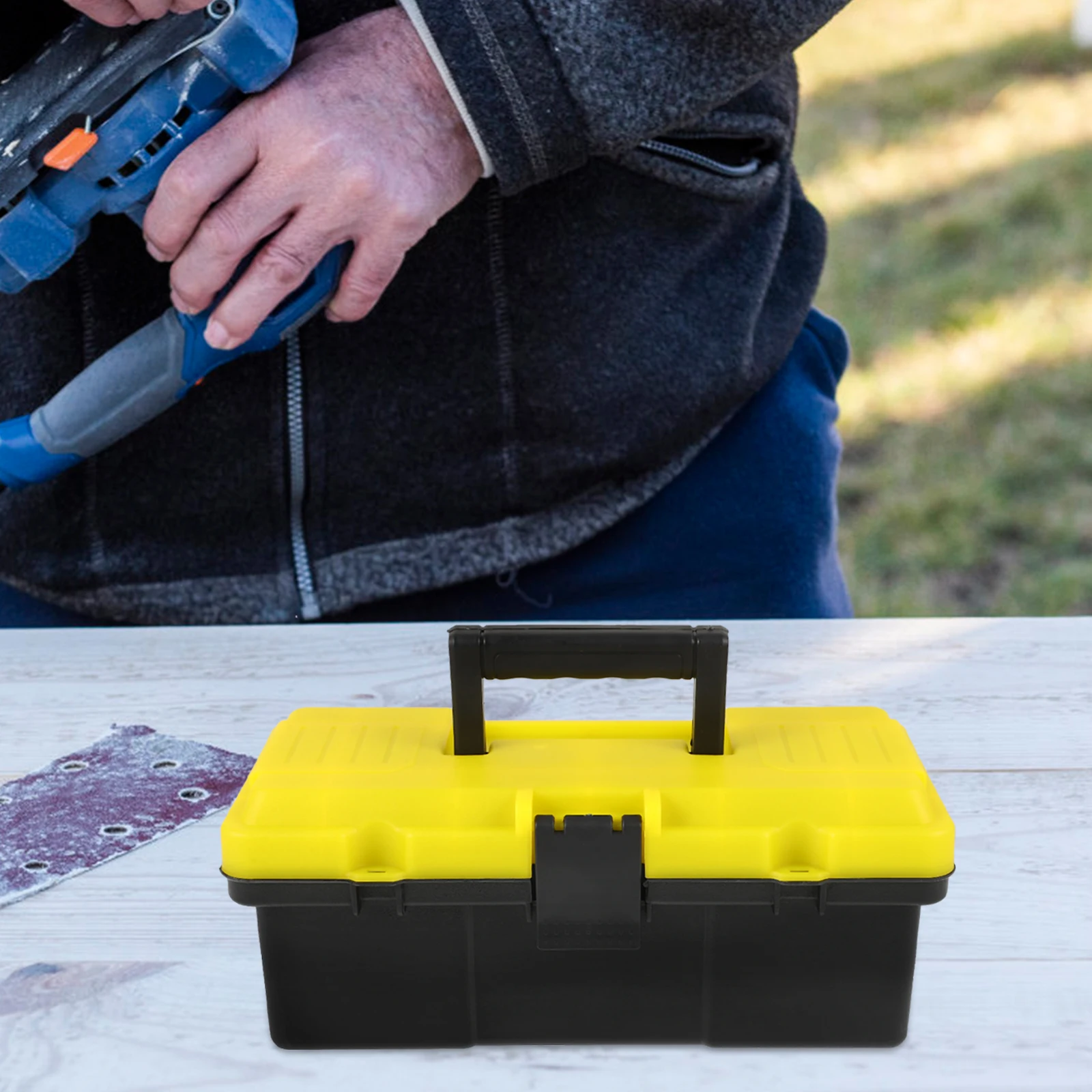 

Convenient 12 Inch Tool Box Sturdy Storage Supply Organizer Multi-Function Daily Use Accessories Holder