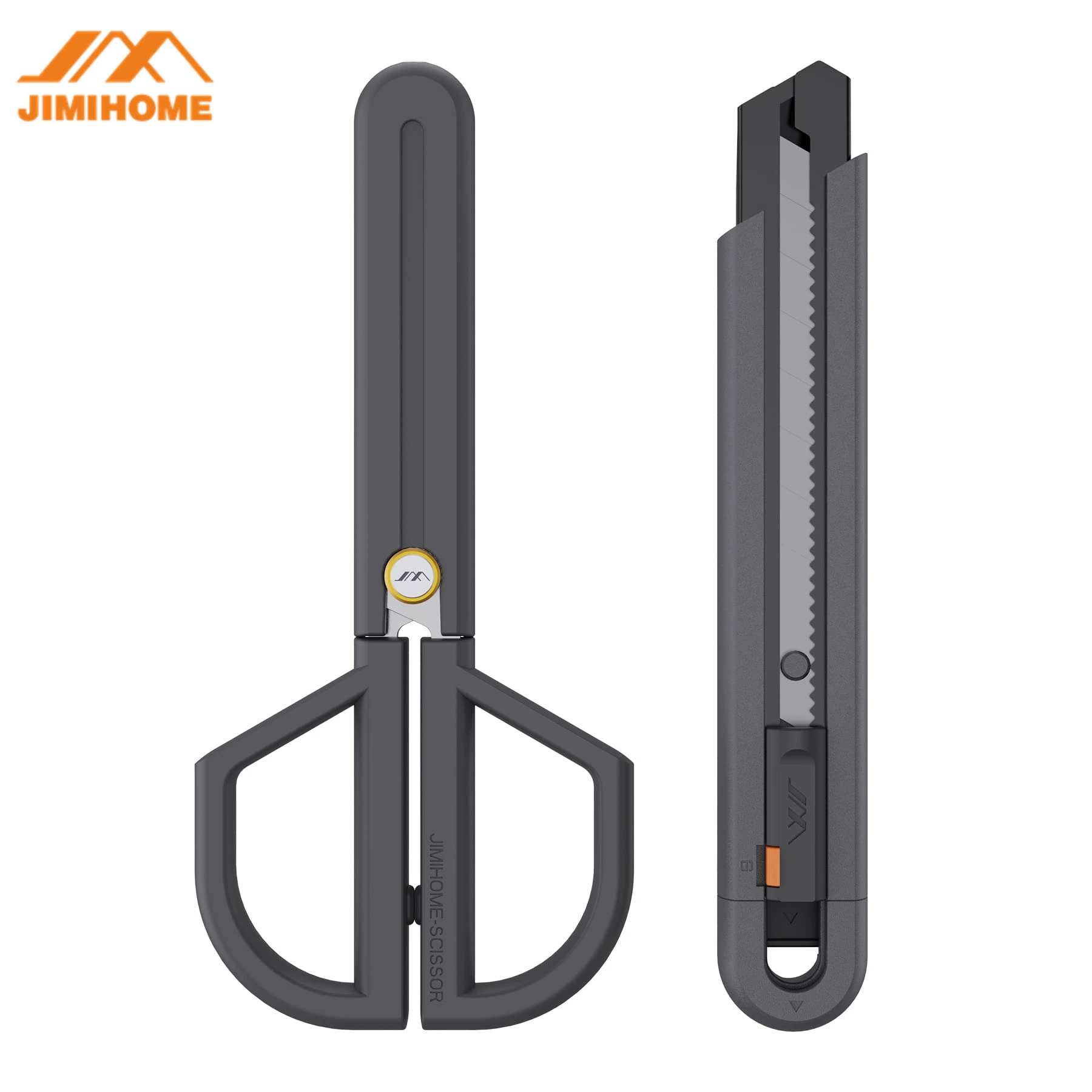 JIMIHOME  Scissors and Utility Knife Set Precision Light Duty Home Office Anti-slipping Resist Rusting Household Tool