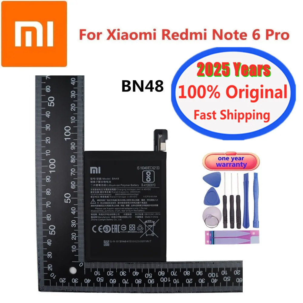 2025 year BN48 xiao mi Original Battery For Xiaomi Redmi Note 6Pro 6 Pro Red rice Note6 Pro 4000mAh High Quality Battery + Tools