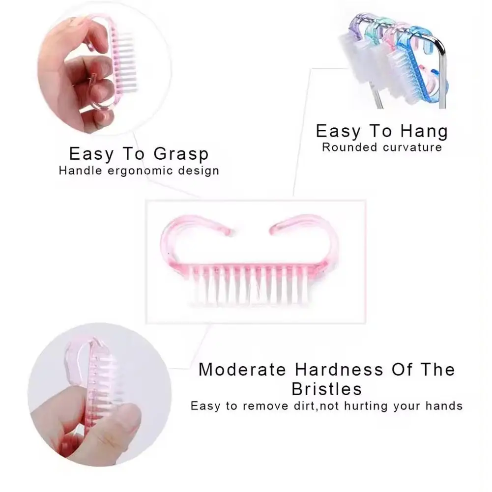 1pcs Random Color Nail Brush Soft Dust Cleaner Nail Cleaning Tool Nail Art Manicure Pedicure Powder Remover Supplies