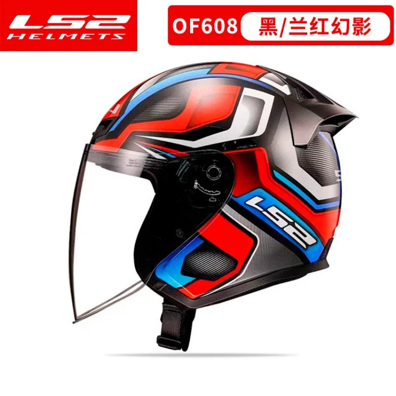 LS2 OF608 Motorcycle Summer Face Exposed Lightweight Breathable Half Helmet Knight Racing Bluetooth Helmet