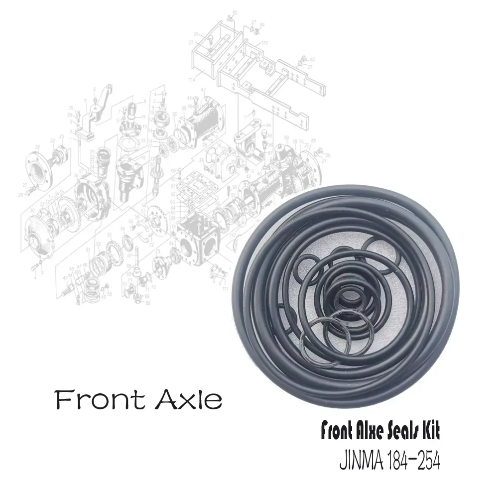 Oil seals kit for hydraulic lift ( cylinder 63mm / 70mm as choice ) / front axle seals kit for Jinma JM184 - JM284 tractor