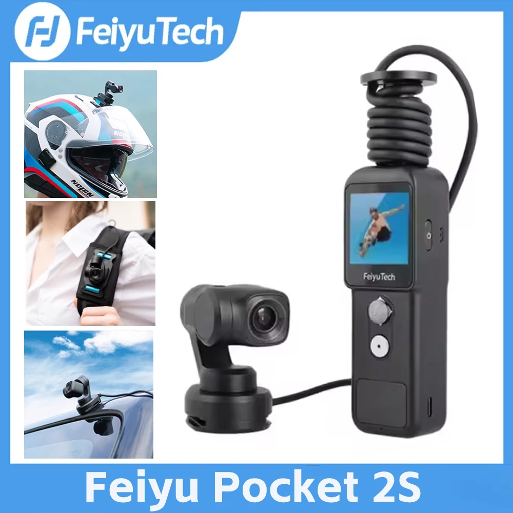 FeiyuTech Feiyu Pocket 2S Fotocamera con giunto cardanico a 3 assi Design diviso Base magnetica Sensore da 1/2,5 pollici 130 °   Campo visivo Ultra HD 4K