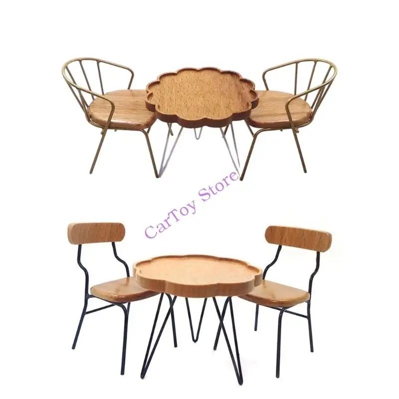 

Miniature Table and Chair Set Scale Furniture For Kids Doll House Scene Setting