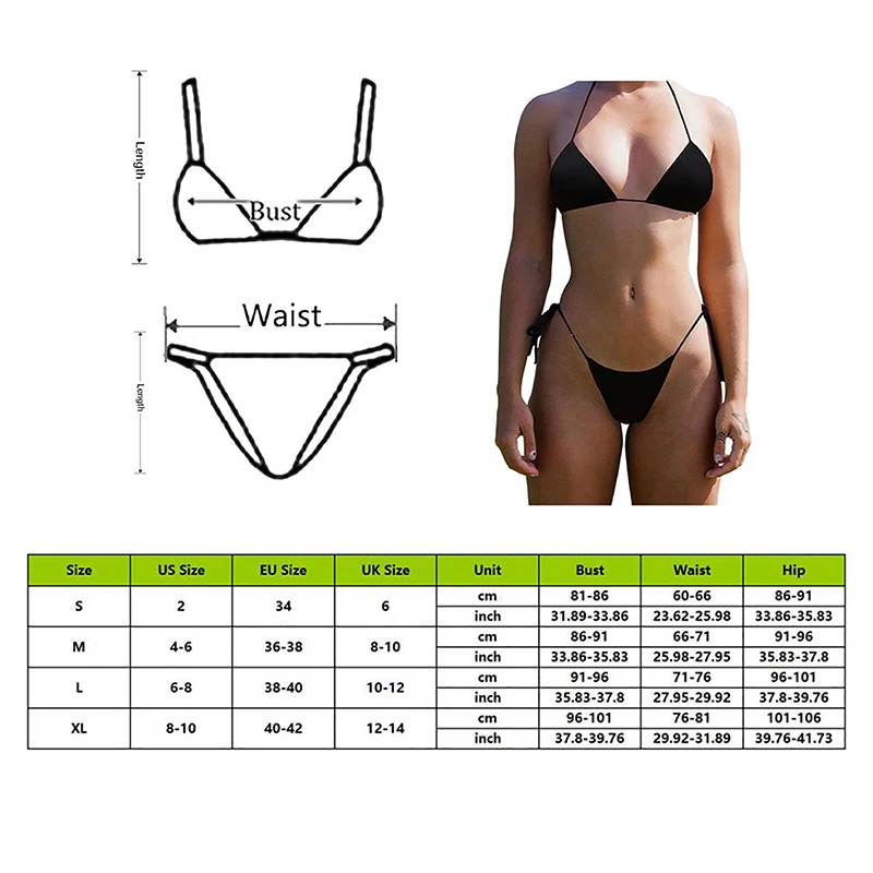 1Set Sexy Women Summer Swimwear Bikini Set Bra Tie Side G-String Thong Beache Swimsuit Swimming Suit