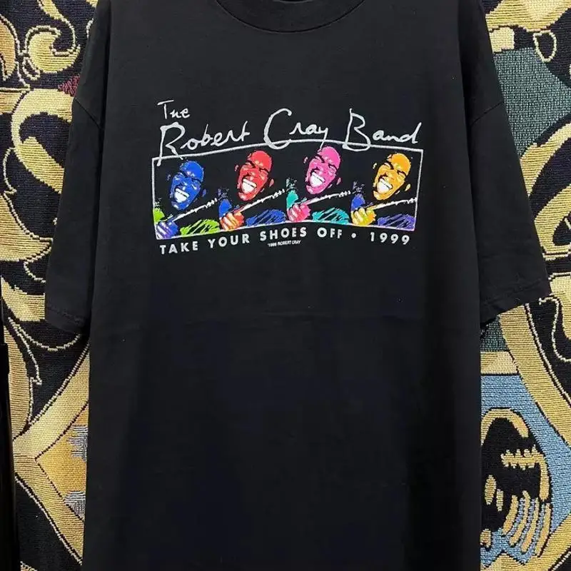 Sale Vtg Robert Cray Band Take Your Shoes Off Cotton Black T Shirt For Men
