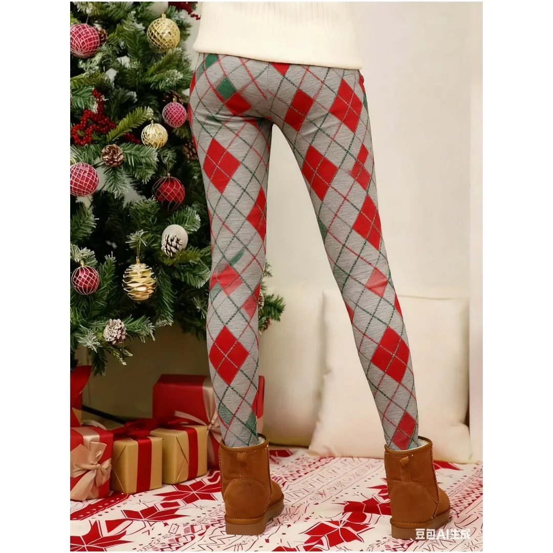 

Women's leggings Christmas pattern print Women's high waisted tight pants Elastic yoga pant Sport women's clothes Christmas gift