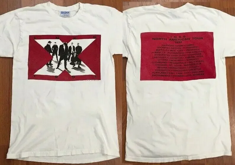 1991 Vtg INXS North American Tour T-Shirt, Vtg 90s INXS Rock Band T-Shirt