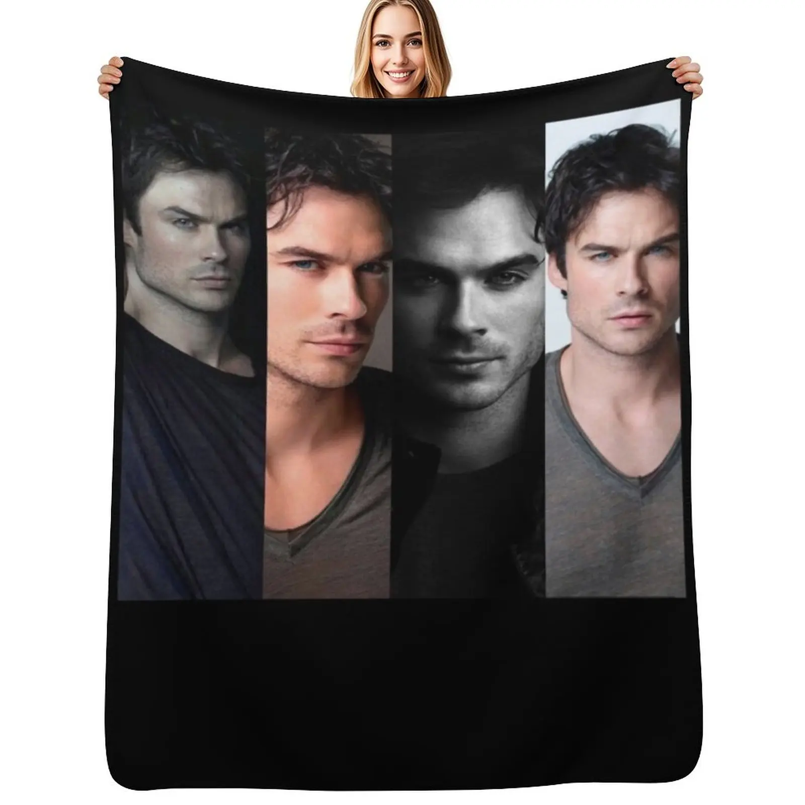 ian somerhalder (4) Throw Blanket Soft Home Decor Blanket for Couch Bedroom