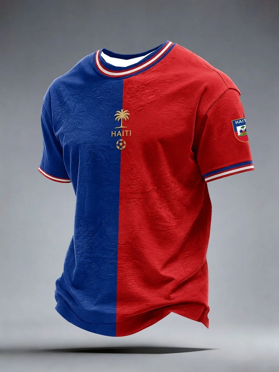 2026 New Haiti National Theme Football Shirt Culture Shirt, Fan Surrounding Sports Match Training T-shirt, Men's Family Matching