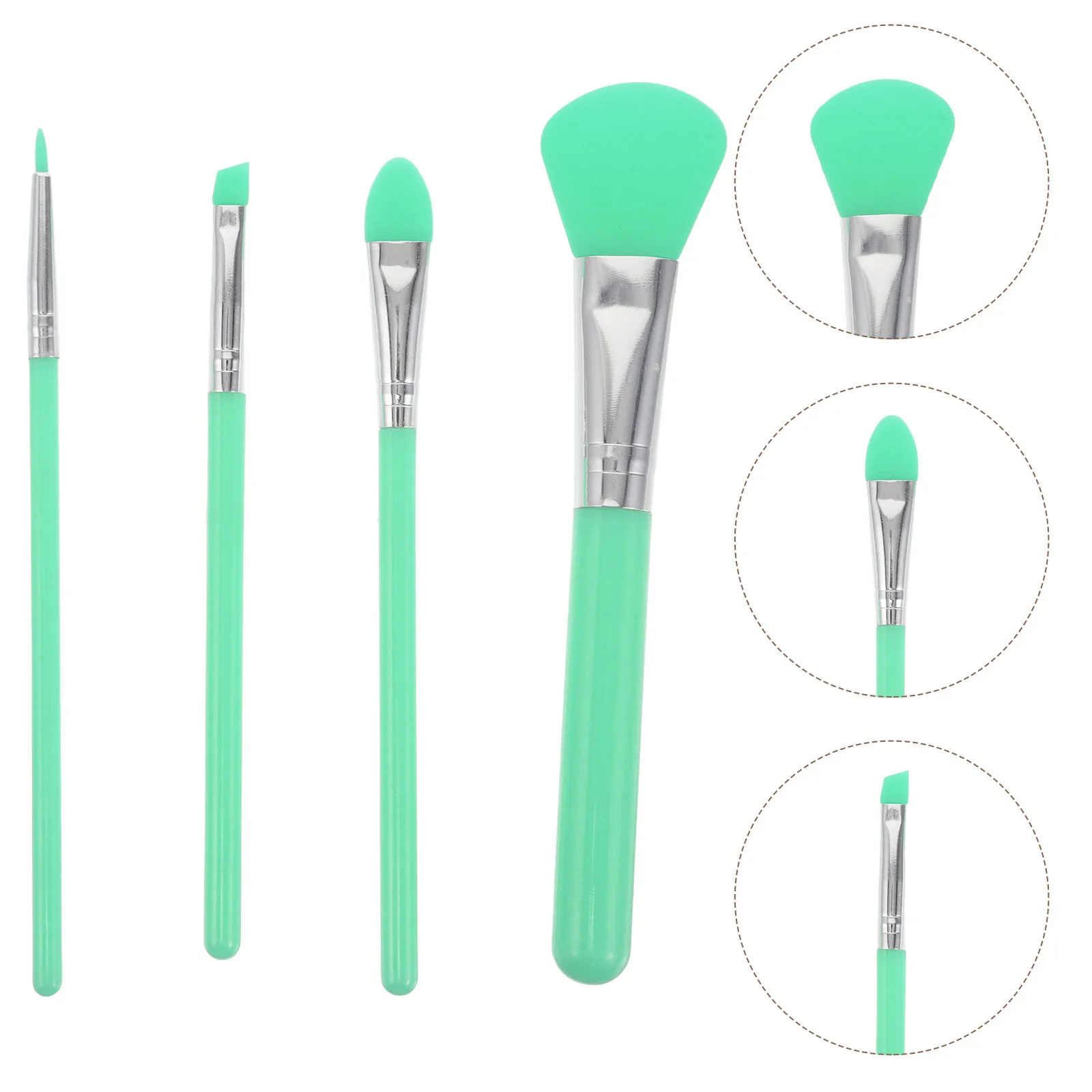1 conjunto de pincéis de maquiagem de silicone design elegante para máscara facial sombra blush pó secagem rápida fácil lavagem viagem amigável