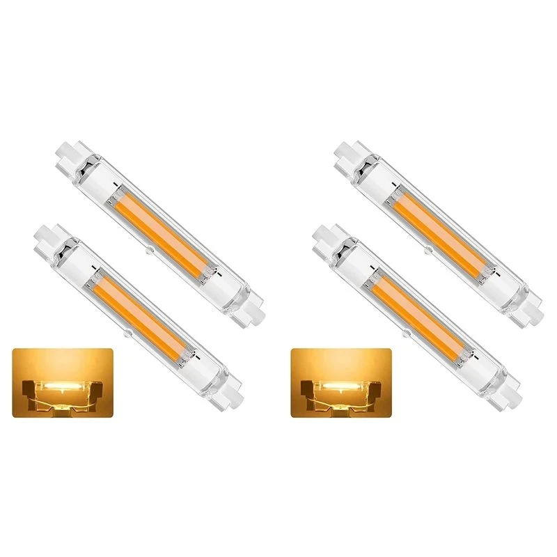 n10r-4パック-r7s-led-118mm、30w-r7s-led調光可能電球、j118mm用交換品、電球色-3000k、3000lm