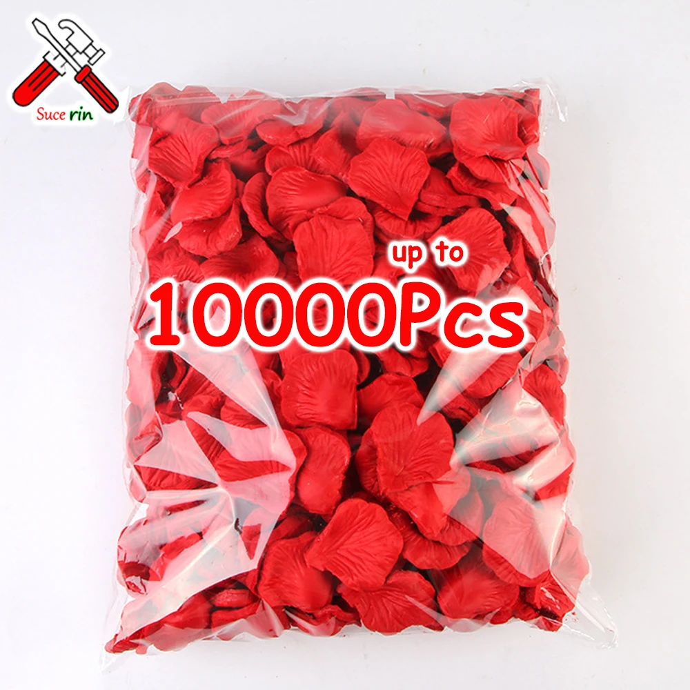 10000-100Pcs Artificial Dried Flower Red White Gold Silk Artificial Fake Rose Petals Leaves Party Birthday Event Wedding Decor