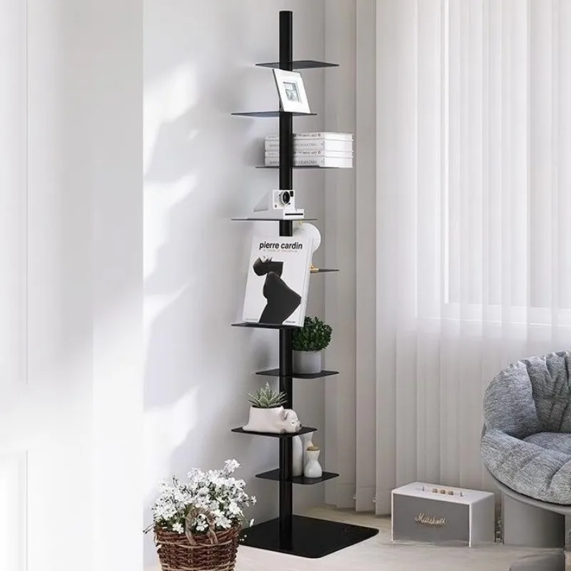 

Железная книжная полка, вращающиеся полки, скандинавская напольная стойка, угловая витрина, эстетические металлические стеллажи для хранения, аксессуары для гостиной