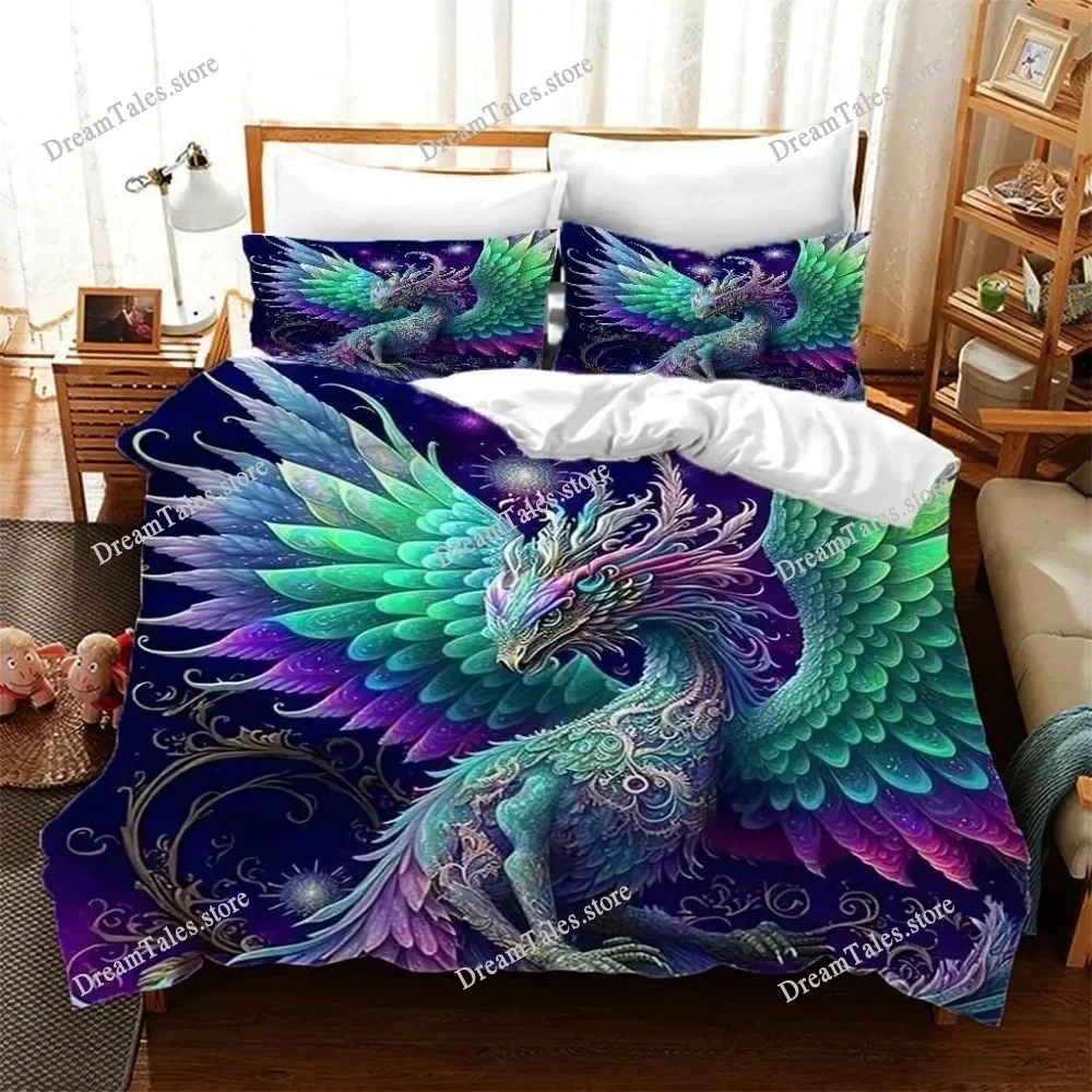 Exquisite 3D Divine Golden Angel Wallpaper  Print Bedding Set Duvet Cover Comforter Bed Youth Kids Girls Boys Luxury Gift741
