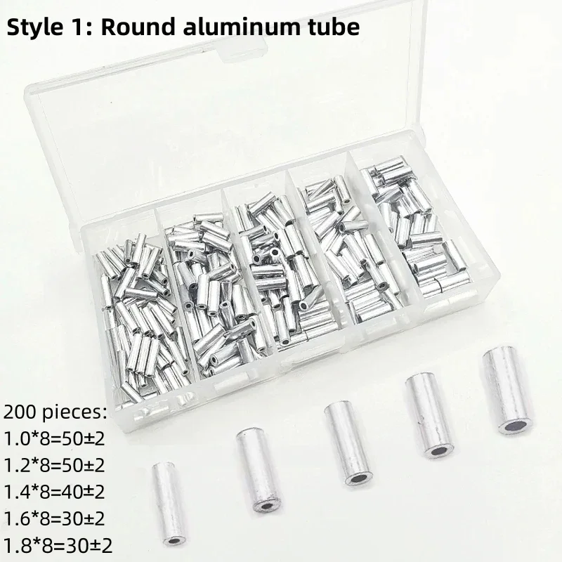 Aluminum tube fishing crimp sleeve, fishing line tube, fishing line aluminum crimp sleeve connector accessories, 150-200 pieces