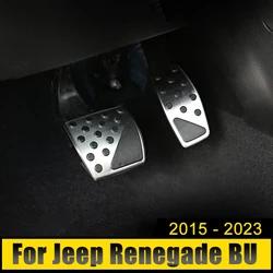 For Jeep Compass 2017-2020 Renegade BU 2015 2016-2021 2022 2023 Aluminum Car Accelerator Brake Pedal Footrest Pedals Cover Pads