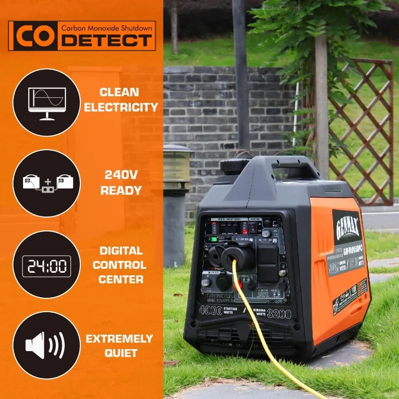 Portable Generator,4000W ultra-quiet145cc Engine &Parallel and Series Ready, EPA & CARB Compliant, Eco-Mode Feature