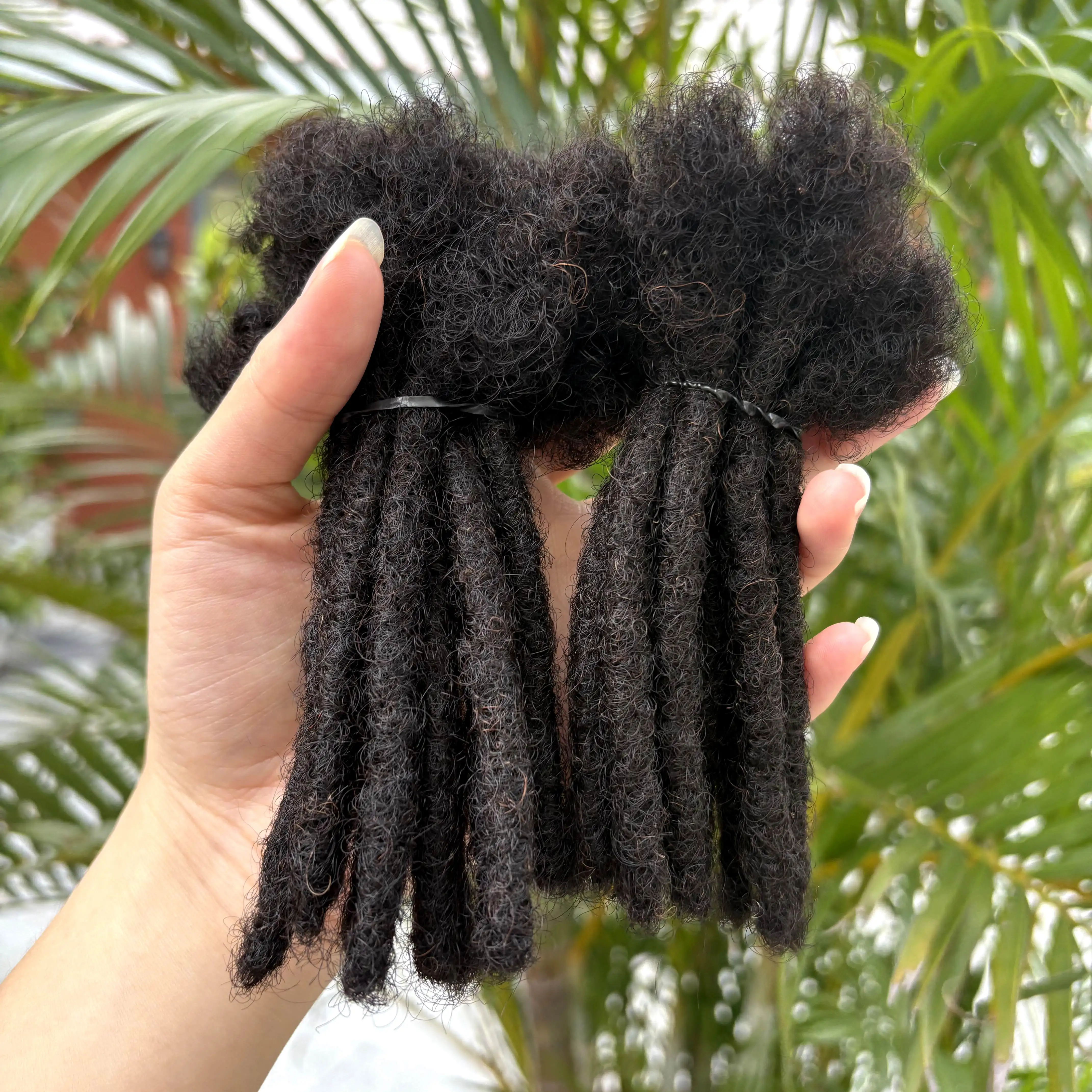 0,6 cm 4-8 Zoll Reguläre Loc-Extensions Echthaar 50 Strähnen Vollständig Handgefertigt 100% Echthaar Dreadlock-Extensions für Männer und Frauen – Detail 1