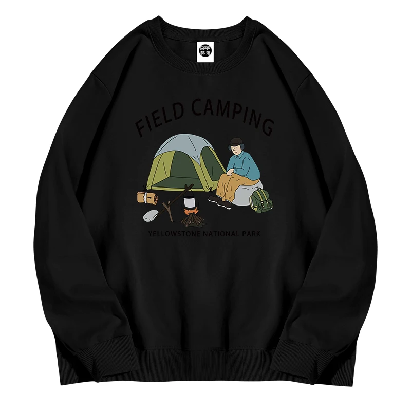 Adventure Living Treasure Swaying Camping Clothes Men's American Retro Casual Sports Heavyweight Women Hoodies Sweatshirt Top