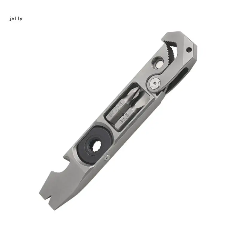 Titaniums Alloys Crowbars Tool Outdoor Camping Multifunction Bottles Opener Ratchets Wrench Nails Puller Keychains Tool 448C