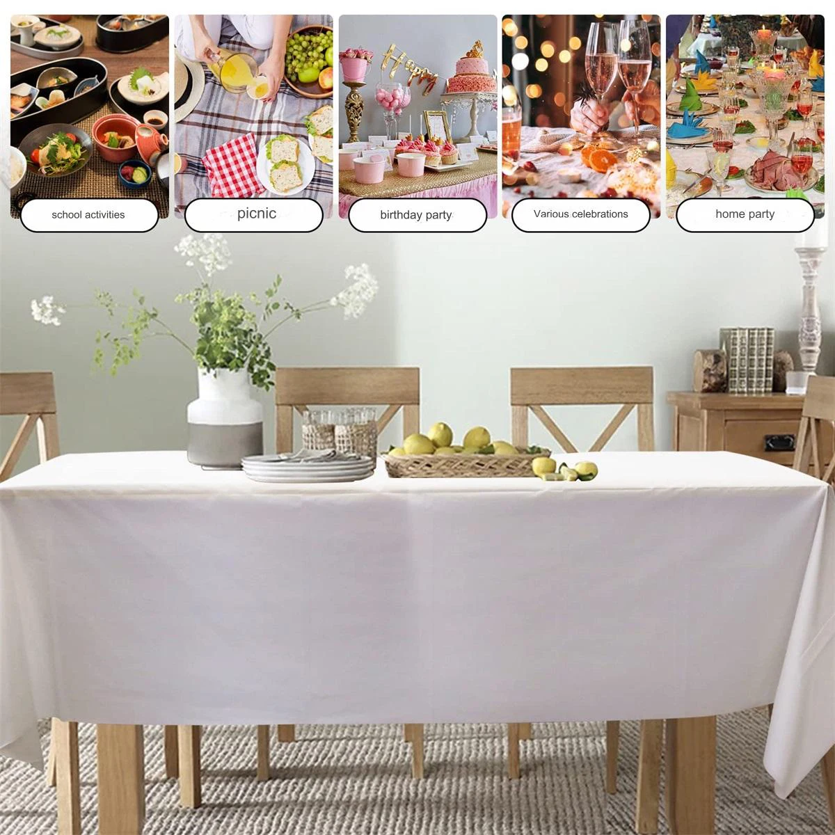 Plastic Tablecloth Thickened Oil-Proof Cartoon Balloon Tablecloth Birthday Party Kindergarten Tablecloth