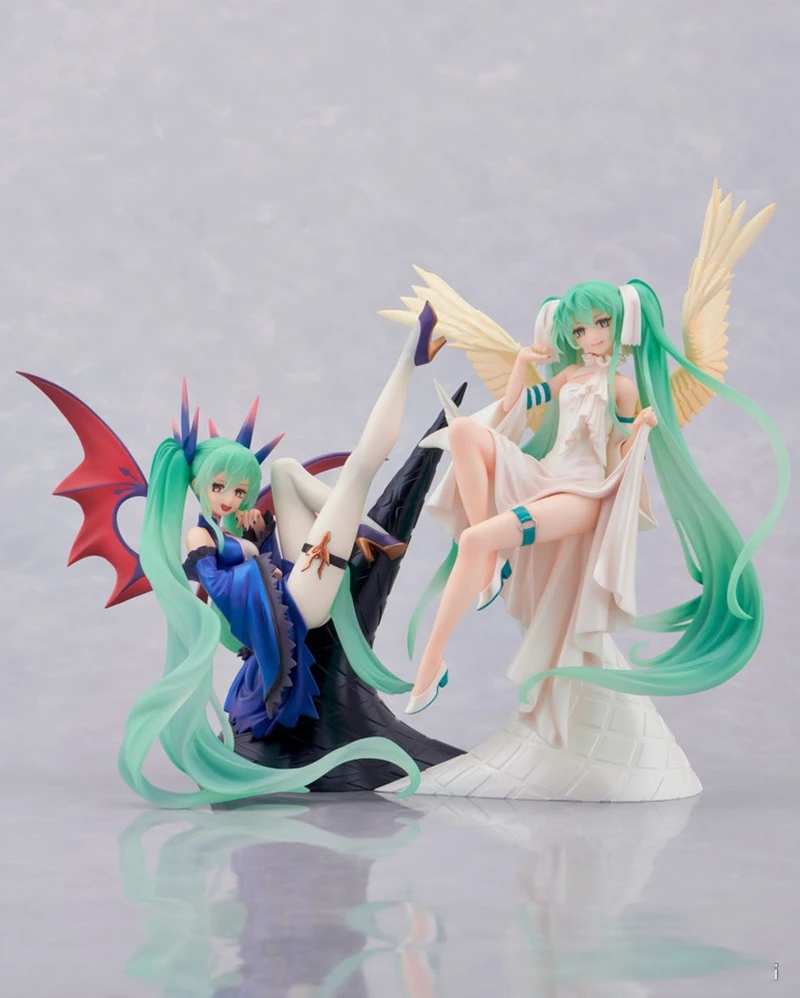 17cm Hatsune Miku Anime Figure Light And Dark Beautiful Angel Girl Action Figure PVC Collectible Model Doll Ornaments Toys Gifts