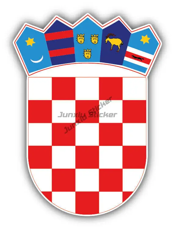 Croatia HR Flag Map National Emblem Creative PVC Sticker for Decorate Car Van Truck Helmet Window Wall Fridge Decal Accessories